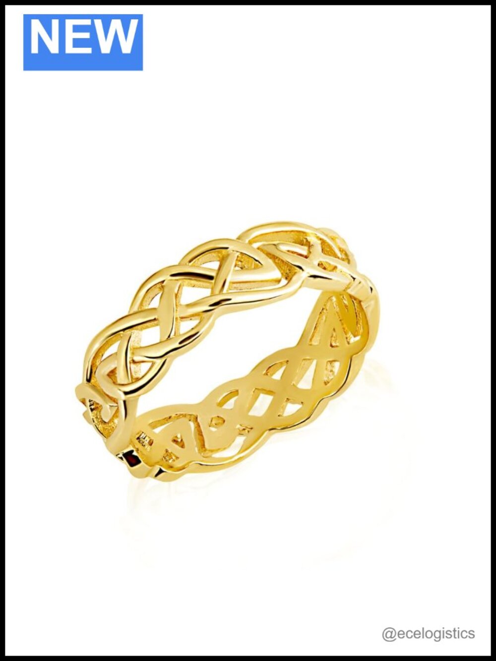 10K/14K Gold Unisex Celtic Knot Trinity Eternity Band Ring